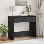 vidaXL Consolă Stejar negru 89x41x76,5 cm Lemn prelucrat vidaXL Consolă Stejar negru 89x41x76,5 cm Lemn prelucrat