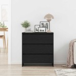 vidaXL Servantă, stejar negru, 70x41x75cm, lemn prelucrat