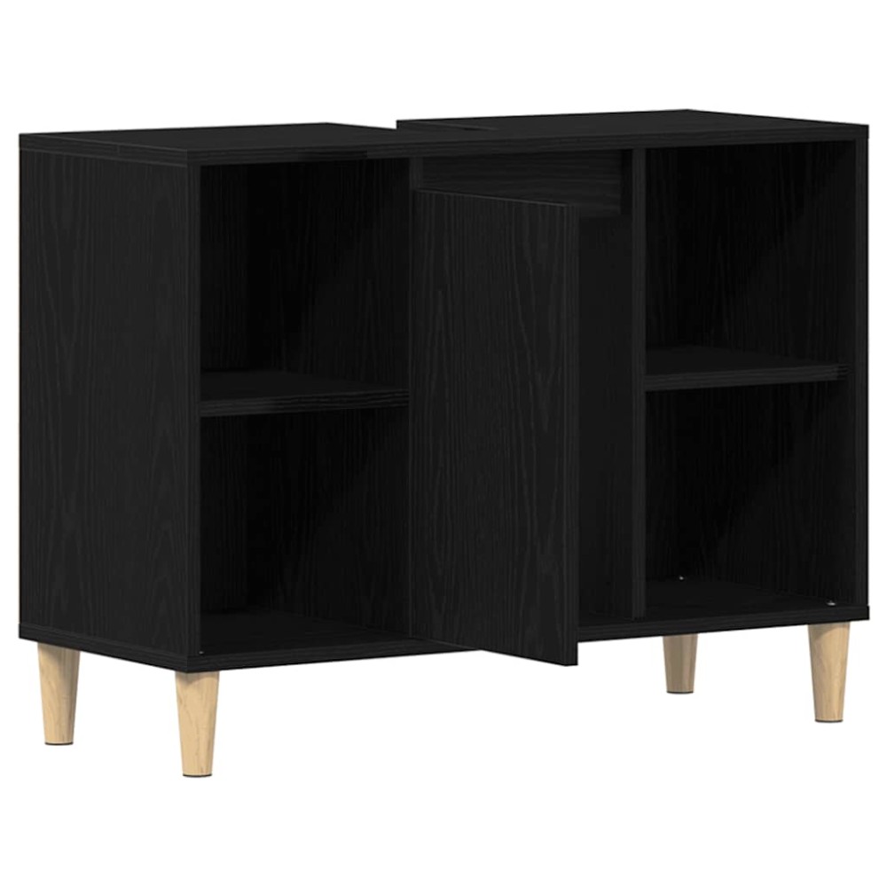 vidaXL Dulap chiuvetă, stejar negru, 80x33x60 cm, lemn stratificat