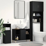 vidaXL Dulap chiuvetă, stejar negru, 80x33x60 cm, lemn stratificat vidaXL Dulap chiuvetă, stejar negru, 80x33x60 cm, lemn stratificat