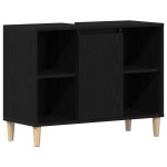 vidaXL Dulap chiuvetă, stejar negru, 80x33x60 cm, lemn stratificat vidaXL Dulap chiuvetă, stejar negru, 80x33x60 cm, lemn stratificat