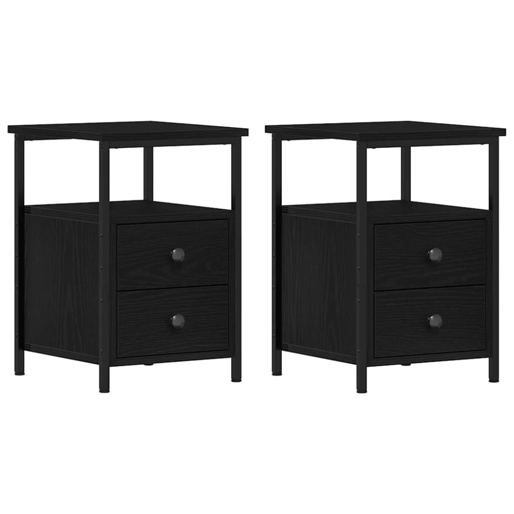 vidaXL Noptiere 2 buc. stejar negru 34x35,5x50 cm lemn stratificat