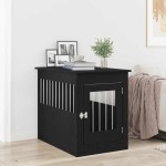 vidaXL Cușcă pentru câini, stejar negru, 80x55x68 cm, lemn stratificat vidaXL Cușcă pentru câini, stejar negru, 80x55x68 cm, lemn stratificat