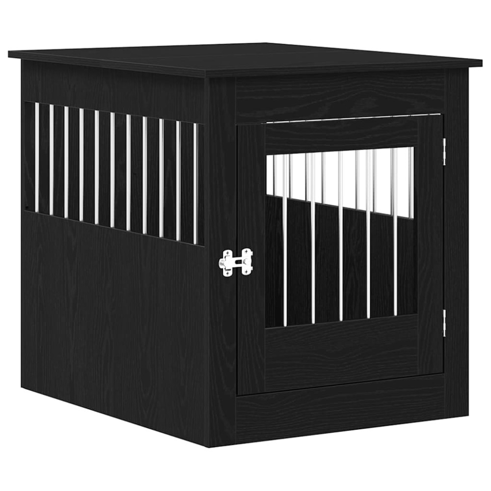 vidaXL Cușcă pentru câini, stejar negru, 80x64,5x71 cm, lemn stratificat