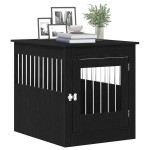 vidaXL Cușcă pentru câini, stejar negru, 80x64,5x71 cm, lemn stratificat