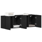 vidaXL Mobilier TV 2 buc., stejar negru, 120x30x41 cm, lemn stratificat