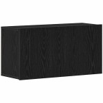 vidaXL Comodă TV din stejar negru, 80x30x41 cm, lemn stratificat vidaXL Comodă TV din stejar negru, 80x30x41 cm, lemn stratificat
