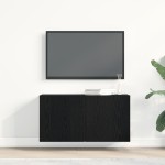 vidaXL Comodă TV din stejar negru, 80x30x41 cm, lemn stratificat vidaXL Comodă TV din stejar negru, 80x30x41 cm, lemn stratificat