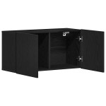 vidaXL Comodă TV din stejar negru, 80x30x41 cm, lemn stratificat vidaXL Comodă TV din stejar negru, 80x30x41 cm, lemn stratificat