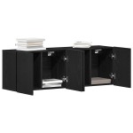 vidaXL Mobilier TV 2 buc., stejar negru, 160x30x41 cm, lemn stratificat