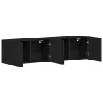 vidaXL Mobilier TV 2 buc., stejar negru, 160x30x41 cm, lemn stratificat