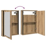 vidaXL Dulap cu oglindă pentru baie Stejar Artisan Lemn prelucrat vidaXL Dulap cu oglindă pentru baie Stejar Artisan Lemn prelucrat