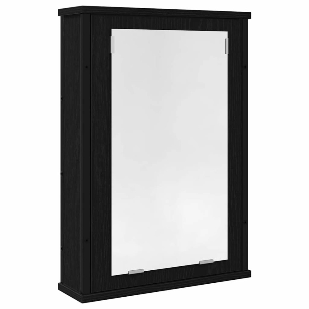 vidaXL Dulap cu oglindă pentru baie stejar negru lemn prelucrat