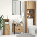 vidaXL Dulap pentru chiuveta de baie Stejar Artisan lemn prelucrat vidaXL Dulap pentru chiuveta de baie Stejar Artisan lemn prelucrat