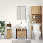 vidaXL Dulap pentru chiuveta de baie Stejar Artisan lemn prelucrat vidaXL Dulap pentru chiuveta de baie Stejar Artisan lemn prelucrat