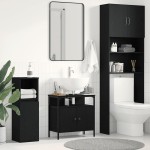 vidaXL Dulap pentru chiuvetă de baie stejar negru lemn prelucrat vidaXL Dulap pentru chiuvetă de baie stejar negru lemn prelucrat