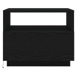 vidaXL Masuta de cafea cu lumini LED Stejar negru 50x49x40 cm