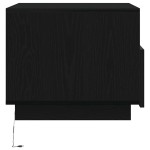 vidaXL Masuta de cafea cu lumini LED Stejar negru 50x49x40 cm