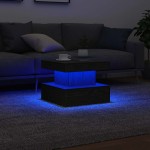 vidaXL Masuta de cafea cu lumini LED Stejar negru 50x50x40 cm vidaXL Masuta de cafea cu lumini LED Stejar negru 50x50x40 cm