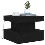 vidaXL Masuta de cafea cu lumini LED Stejar negru 50x50x40 cm vidaXL Masuta de cafea cu lumini LED Stejar negru 50x50x40 cm