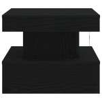 vidaXL Masuta de cafea cu lumini LED Stejar negru 50x50x40 cm vidaXL Masuta de cafea cu lumini LED Stejar negru 50x50x40 cm