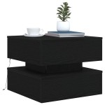 vidaXL Masuta de cafea cu lumini LED Stejar negru 50x50x40 cm vidaXL Masuta de cafea cu lumini LED Stejar negru 50x50x40 cm