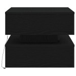 vidaXL Masuta de cafea cu lumini LED Stejar negru 50x50x40 cm vidaXL Masuta de cafea cu lumini LED Stejar negru 50x50x40 cm
