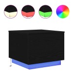 vidaXL Masuta de cafea cu lumini LED Stejar negru 50x50x40 cm vidaXL Masuta de cafea cu lumini LED Stejar negru 50x50x40 cm