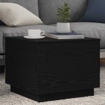 vidaXL Masuta de cafea cu lumini LED Stejar negru 50x50x40 cm vidaXL Masuta de cafea cu lumini LED Stejar negru 50x50x40 cm