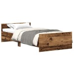 vidaXL Cadru de pat fără saltea Lemn vechi 75x190 cm Lemn prelucrat