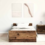vidaXL Cadru de pat fără saltea Lemn vechi 75x190 cm Lemn prelucrat