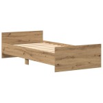 vidaXL Cadru de pat fără saltea Stejar Artisan 75x190cm Lemn prelucrat