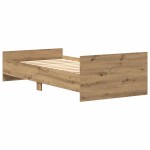 vidaXL Cadru de pat fără saltea Stejar Artisan 75x190cm Lemn prelucrat