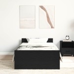 vidaXL Cadru de pat fără saltea Stejar negru 100x200 cm Lemn prelucrat vidaXL Cadru de pat fără saltea Stejar negru 100x200 cm Lemn prelucrat