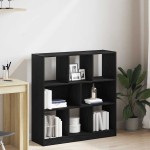 vidaXL Dulap cu cărți stejar negru 97,5x29,5x100 cm lemn prelucrat vidaXL Dulap cu cărți stejar negru 97,5x29,5x100 cm lemn prelucrat