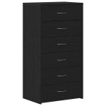 vidaXL Bufetă cu 6 sertare Stejar negru 50x34x96 cm Lemn prelucrat vidaXL Bufetă cu 6 sertare Stejar negru 50x34x96 cm Lemn prelucrat