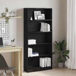 vidaXL Bibliotecă Stejar negru 80x24x176 cm Lemn prelucrat vidaXL Bibliotecă Stejar negru 80x24x176 cm Lemn prelucrat