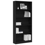 vidaXL Bibliotecă Stejar negru 80x24x176 cm Lemn prelucrat vidaXL Bibliotecă Stejar negru 80x24x176 cm Lemn prelucrat