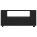 vidaXL Dulap TV cu roți stejar negru 102x34,5x43 cm lemn prelucrat vidaXL Dulap TV cu roți stejar negru 102x34,5x43 cm lemn prelucrat