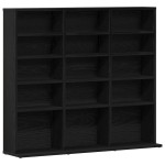 vidaXL Dulap pentru CD-uri, stejar negru, 100x23x89,5 cm vidaXL Dulap pentru CD-uri, stejar negru, 100x23x89,5 cm