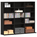 vidaXL Dulap pentru CD-uri, stejar negru, 100x23x89,5 cm vidaXL Dulap pentru CD-uri, stejar negru, 100x23x89,5 cm