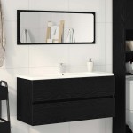 vidaXL Dulap pentru chiuvetă Stejar negru 100x38,5x45cm Lemn prelucrat vidaXL Dulap pentru chiuvetă Stejar negru 100x38,5x45cm Lemn prelucrat