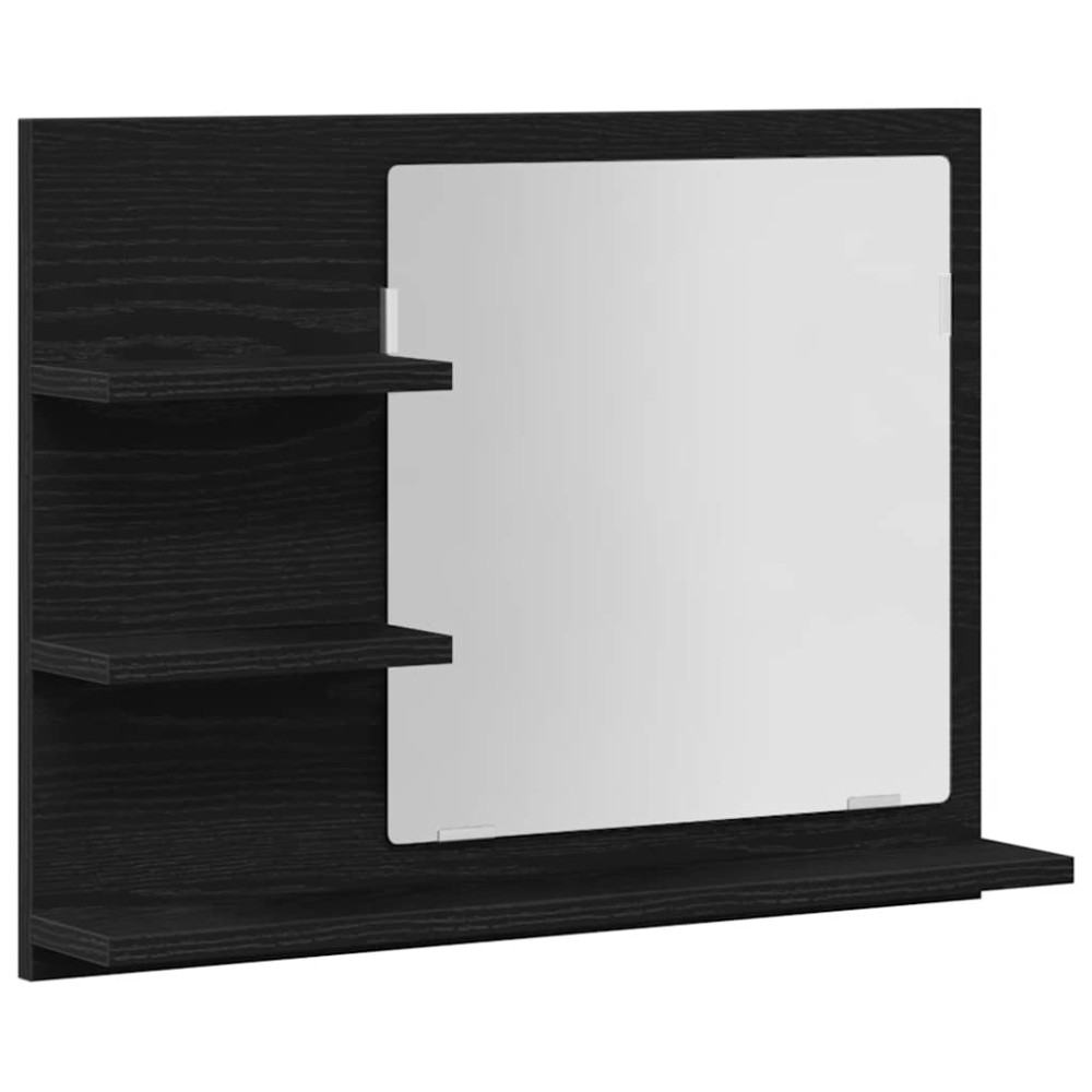 vidaXL Oglindă de baie Stejar negru 60x10,5x45 cm lemn prelucrat