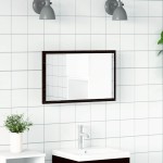 vidaXL Oglindă de baie cu lumini LED, stejar negru, 60x8,5x37 cm