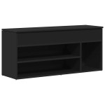 vidaXL Bancă de pantofi neagră 102x30,5x45 cm Lemn prelucrat vidaXL Bancă de pantofi neagră 102x30,5x45 cm Lemn prelucrat