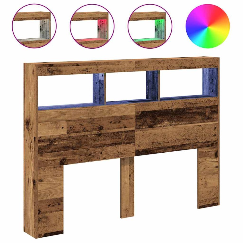 vidaXL Dulap pentru tăblie cu LED Lemn vechi 140x17x102 cm