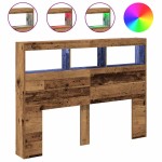 vidaXL Dulap pentru tăblie cu LED Lemn vechi 140x17x102 cm vidaXL Dulap pentru tăblie cu LED Lemn vechi 140x17x102 cm