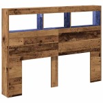 vidaXL Dulap pentru tăblie cu LED Lemn vechi 140x17x102 cm vidaXL Dulap pentru tăblie cu LED Lemn vechi 140x17x102 cm