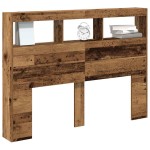 vidaXL Dulap pentru tăblie cu LED Lemn vechi 140x17x102 cm vidaXL Dulap pentru tăblie cu LED Lemn vechi 140x17x102 cm