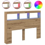 vidaXL Dulap pentru tăblie cu LED Stejar Artisan 140x17x102 cm vidaXL Dulap pentru tăblie cu LED Stejar Artisan 140x17x102 cm